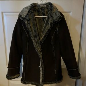 Beautiful cozy faux leather jacket. Size Medium